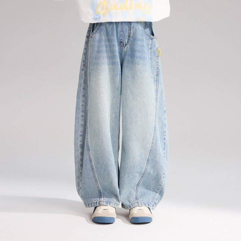 Women's & Children's Pudding Summer Wear Trousers Jeans Straight Children's Pants