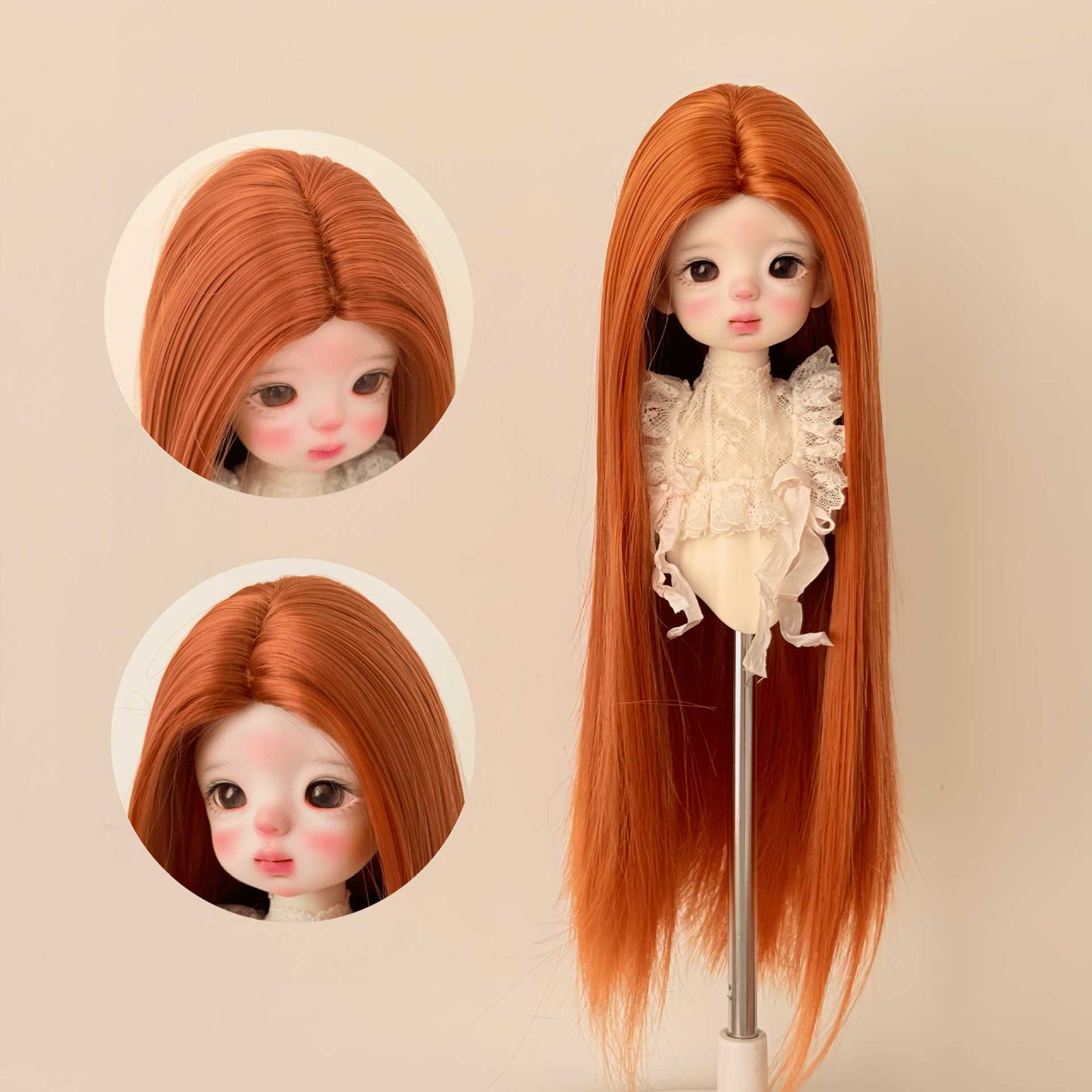 Doll Hair Accessories Blythe Soft Silk Medium Long Straight Dress Cos Wig