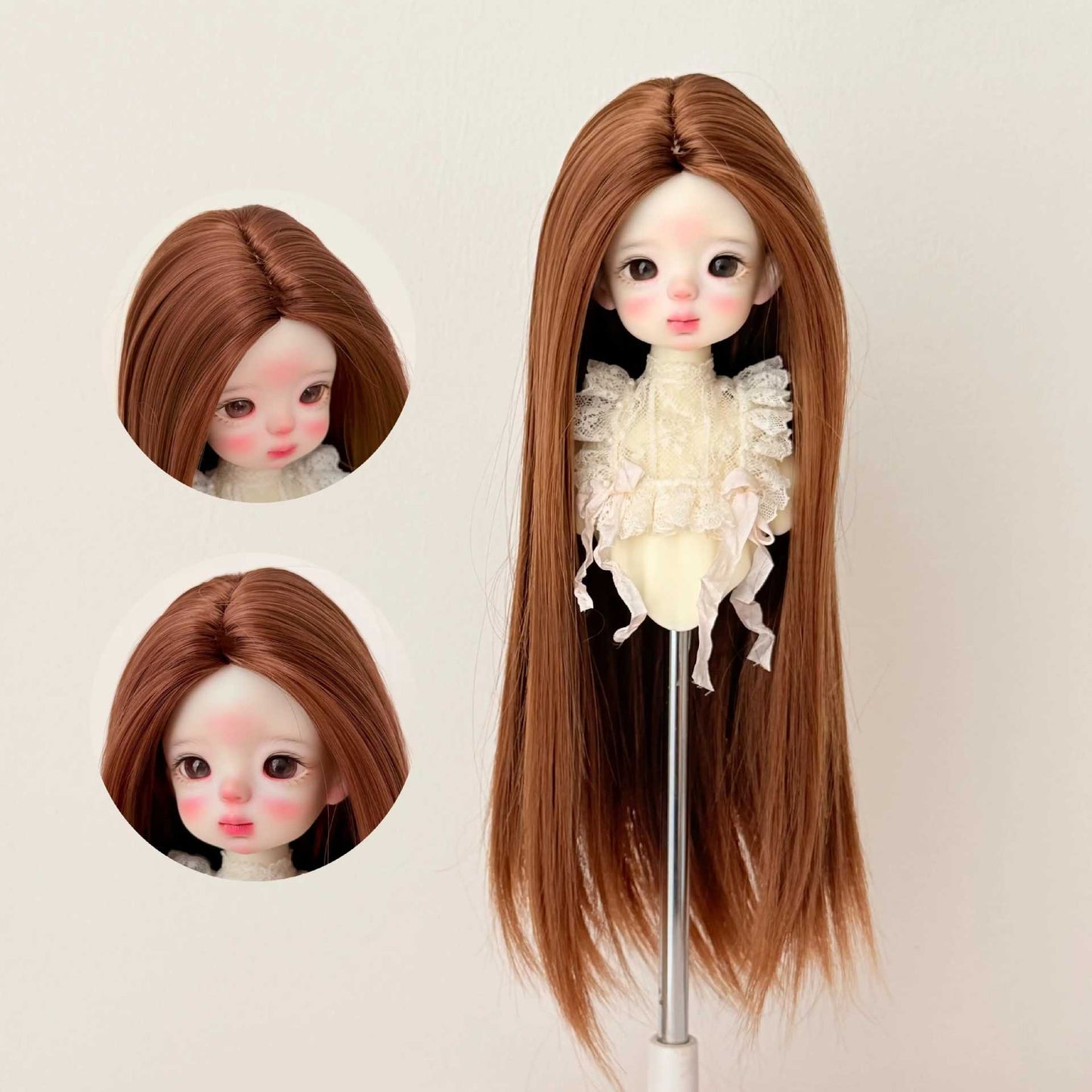 Doll Hair Accessories Blythe Soft Silk Medium Long Straight Dress Cos Wig