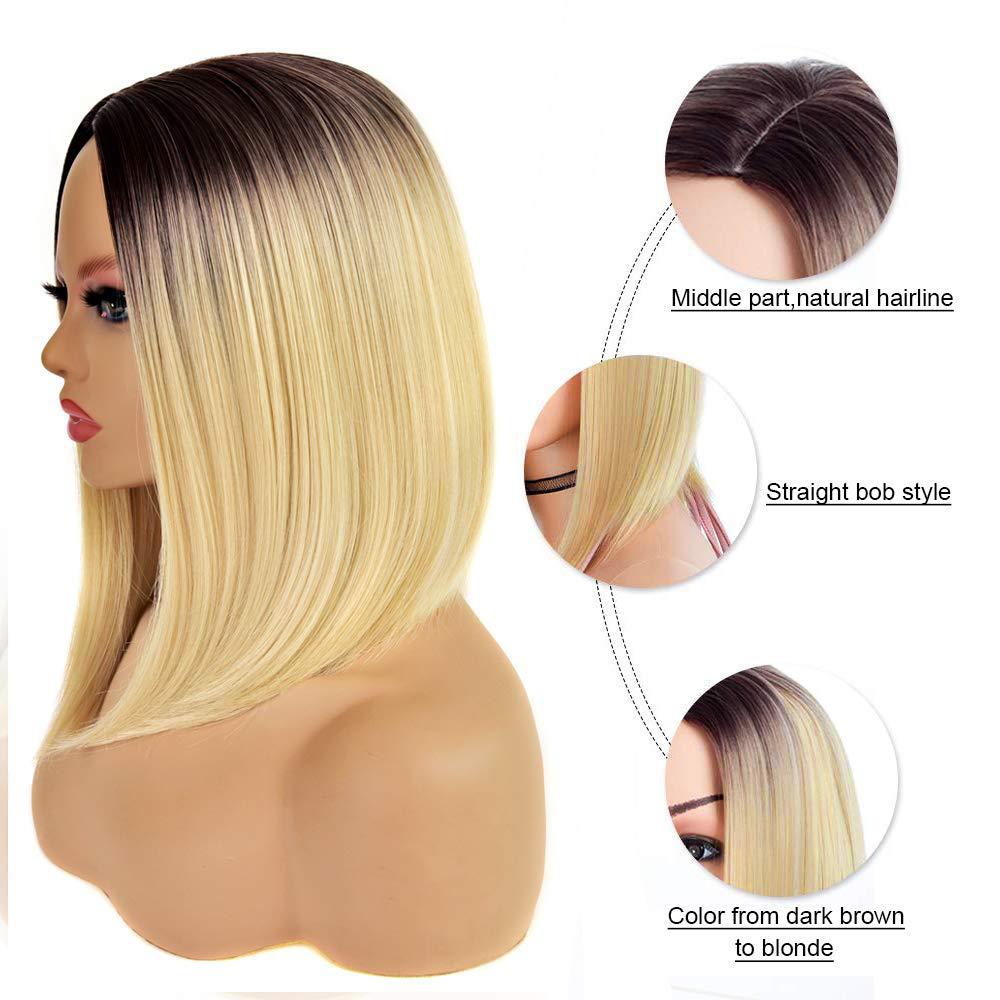 Durable Versatile Innovative Medium Chemical Fiber Wig Short Straight Hair