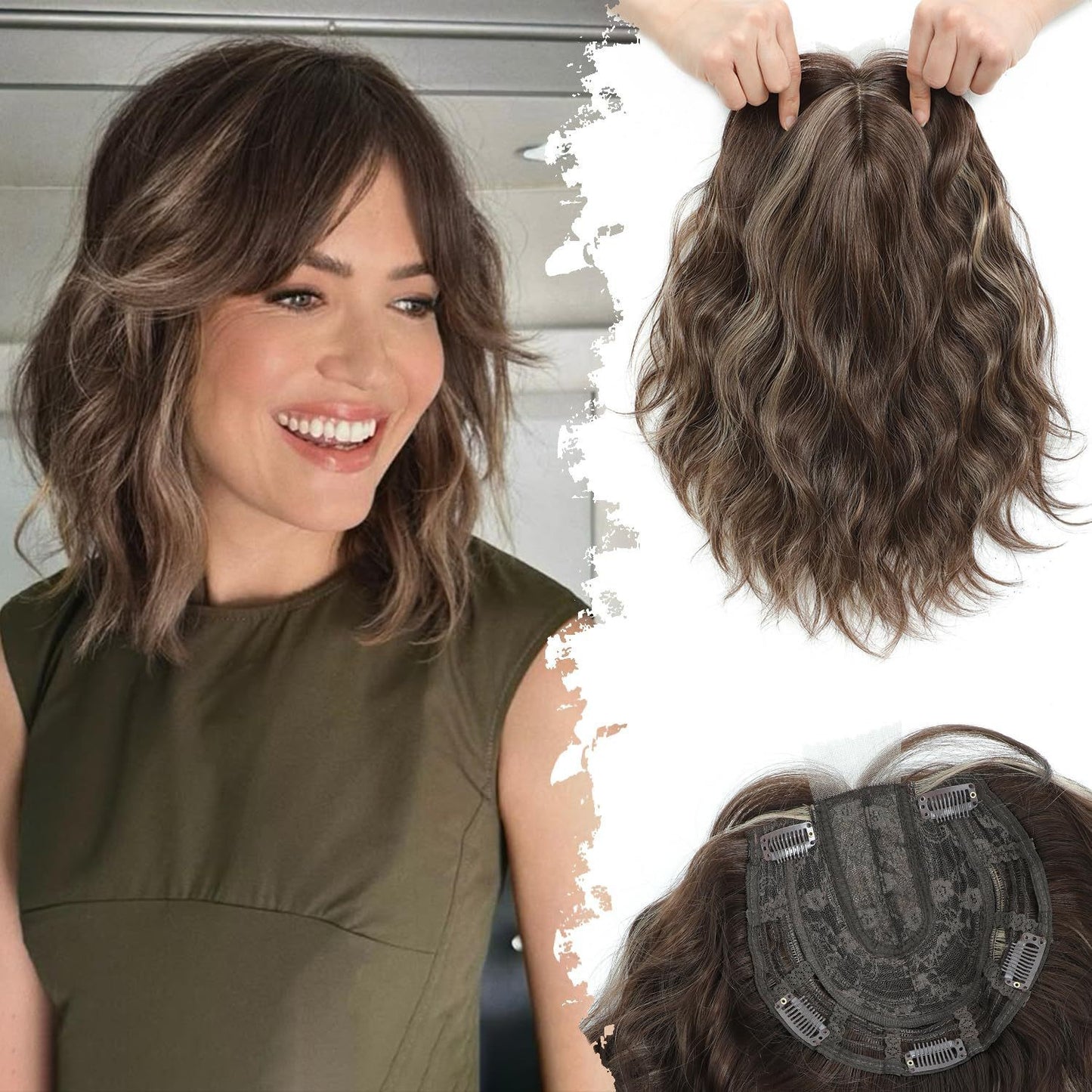 Headgear Female Chemical Fiber Top Lace Wig Short Curly Hair