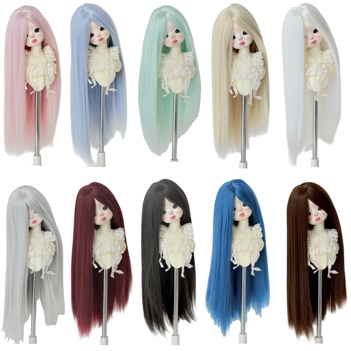 Points Soft Silk Long Straight Hair Cover Bangs Cos Wig