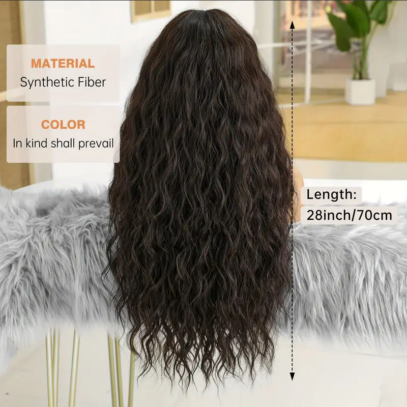 Corn Curler African Curly Stigma Black Brown Wig Long Curls