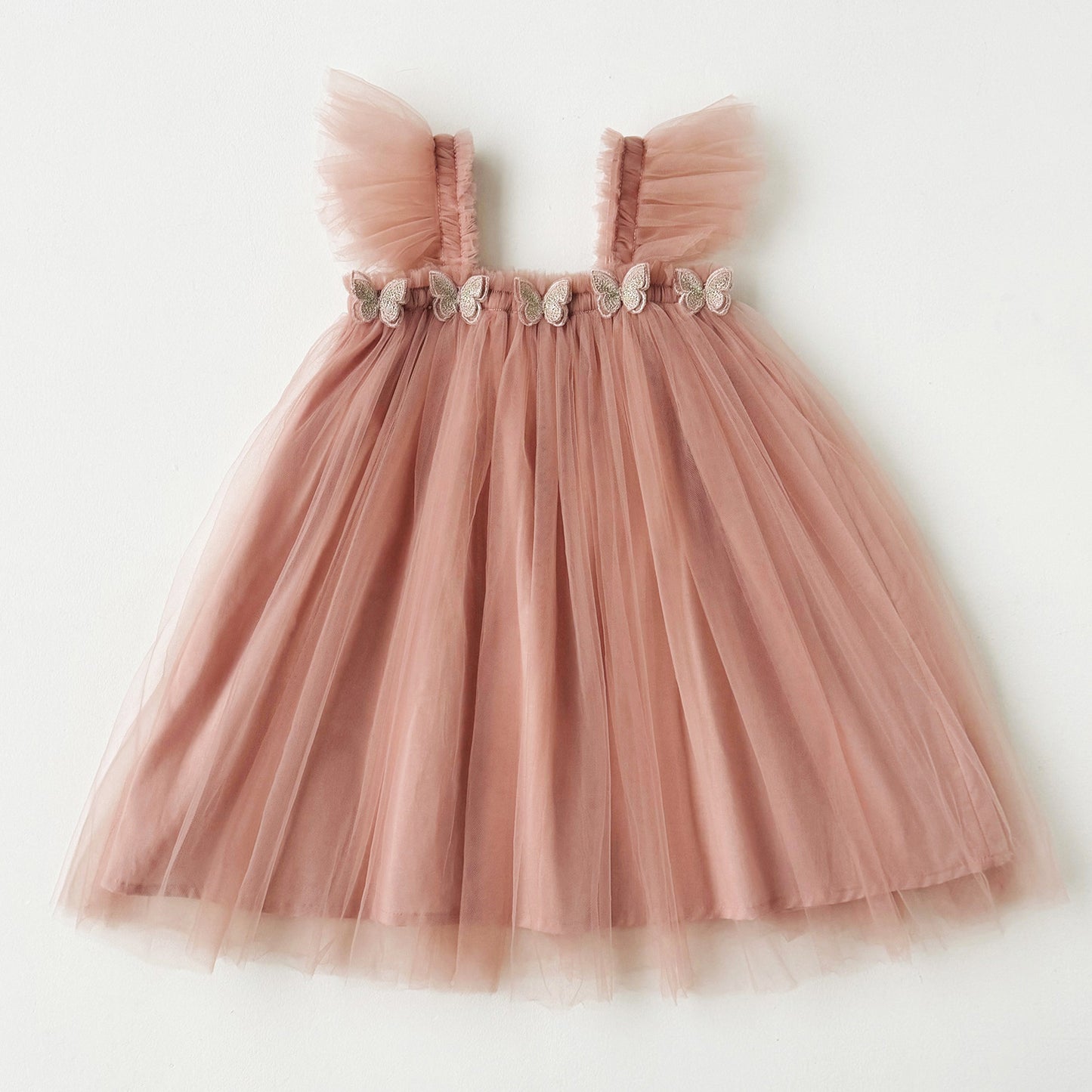 Sweet Chiffon Skirt Summer Flounced Sleeve Tube Top Princess Children's Dress