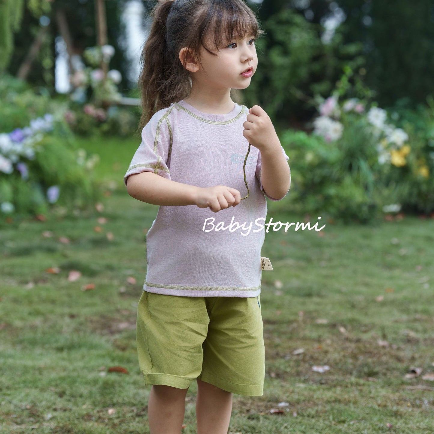 Children's Summer Linen Patchwork Short-sleeved Short Sleeve Children's T-shirt