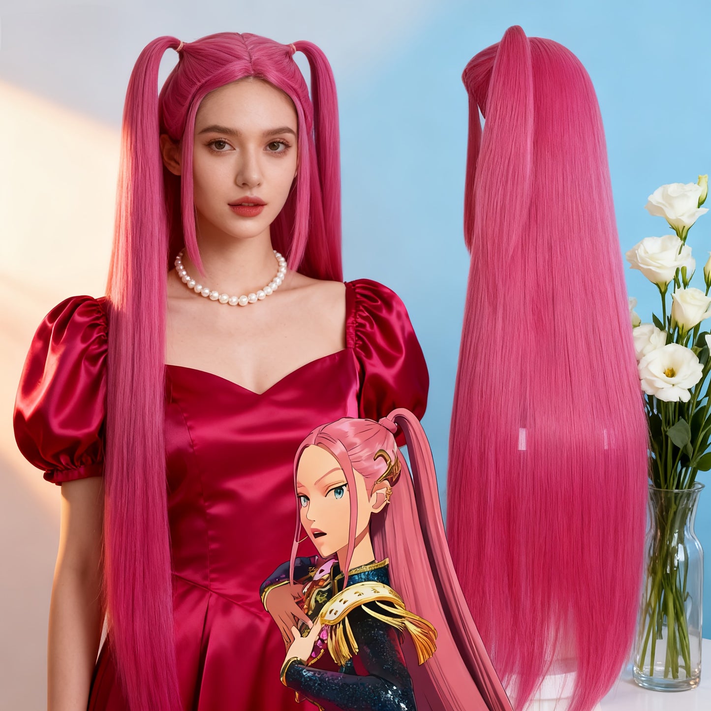 Witch Hunting Group Mira Red Imitation Cos Wig