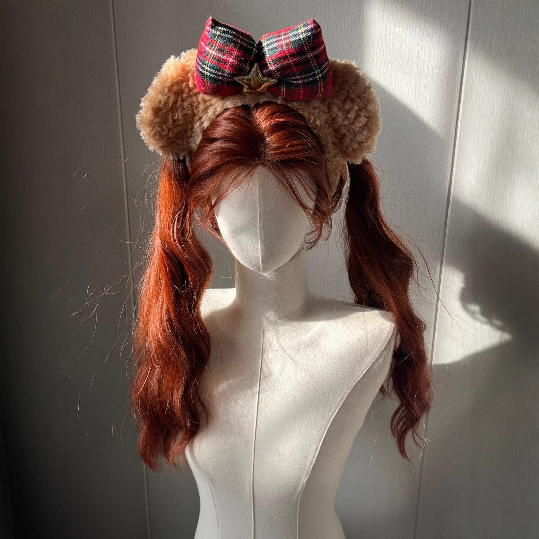 Women's Dirty Orange Water Ripple Curly Hair Simulation Natural Fashion Wig Long Curls