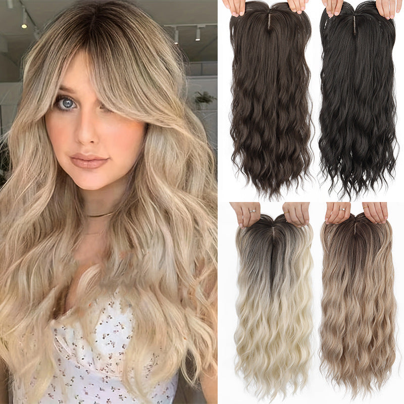 Hair Piece Water Ripple Long Curly Chemical Fiber Head Covering Wig Ponytail
