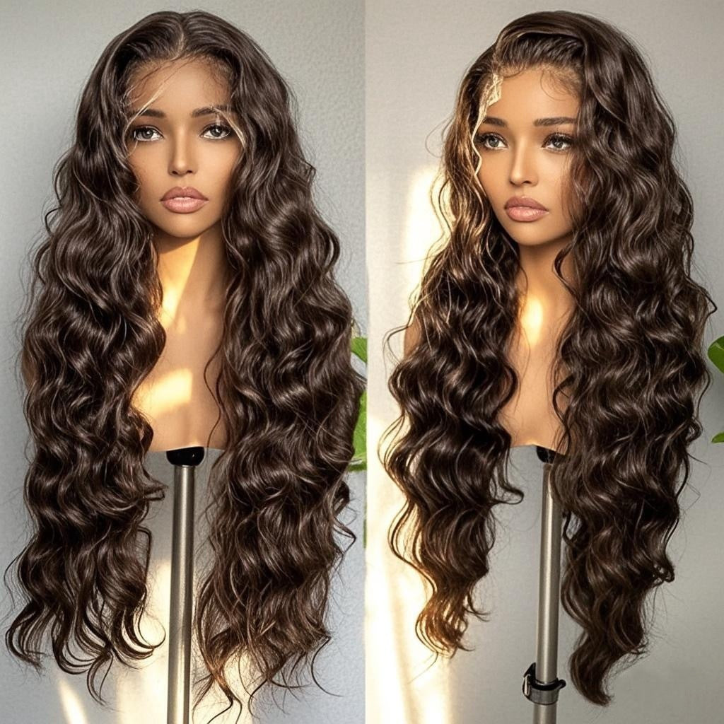 Women's Front Lace Mid-length White Big Wave Curly Hair Wig Long Curls