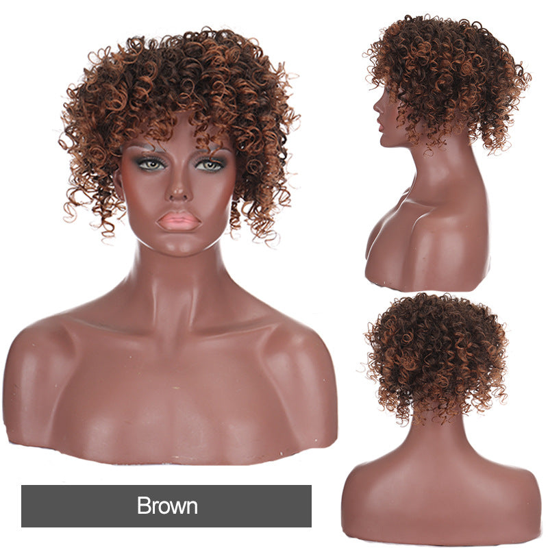 Roll Hairpiece Three Card Corn Stigma Head Explosion Set Curly Wig