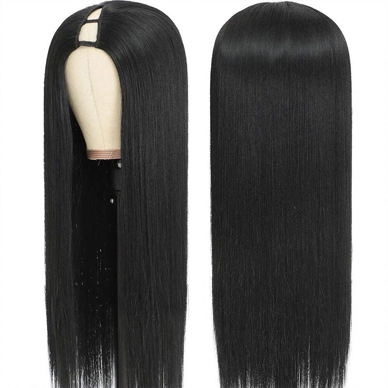 Women's Fashion Black Hair Synthetic Wigs Long Straight Wig