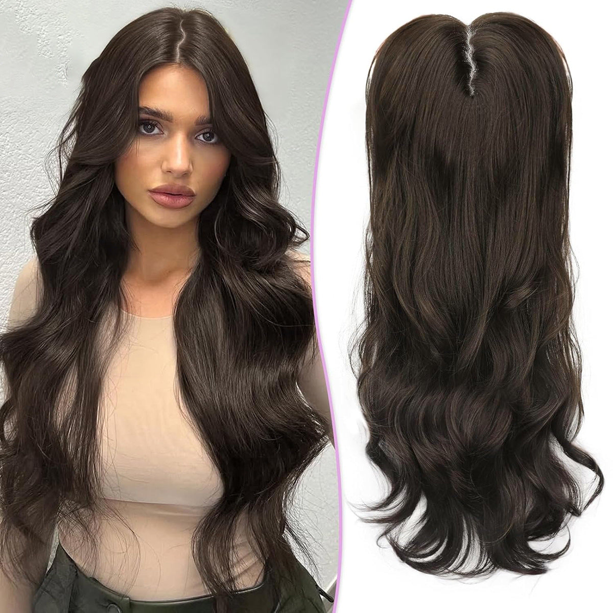 Need To Wear Hair Black Gold Gradient Female Straight Top Wig Long Curls