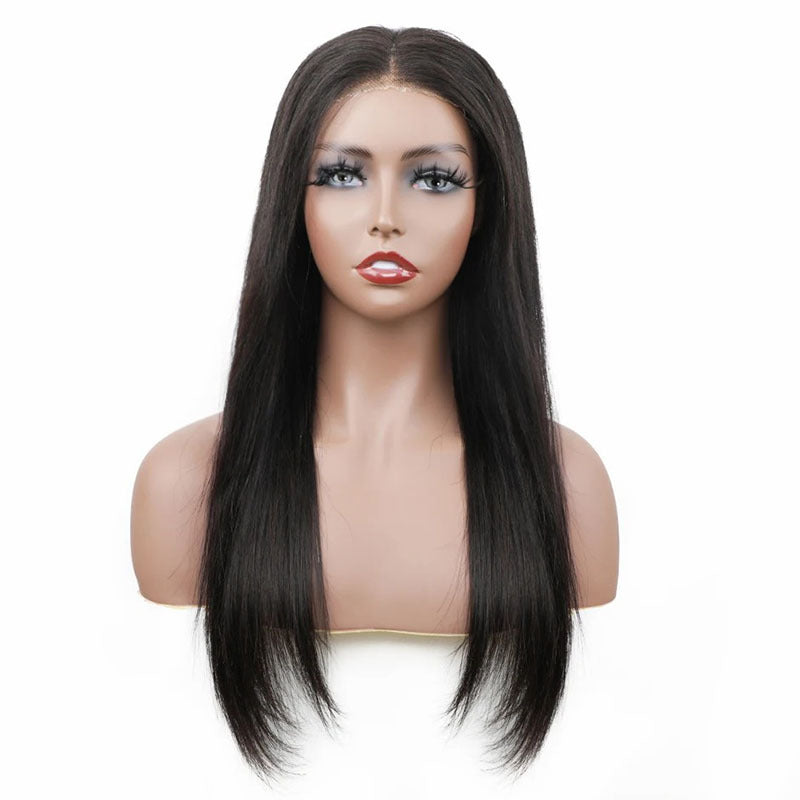 Elegant Slouchy Cool Brazilian Human Straight Real Hair Wig
