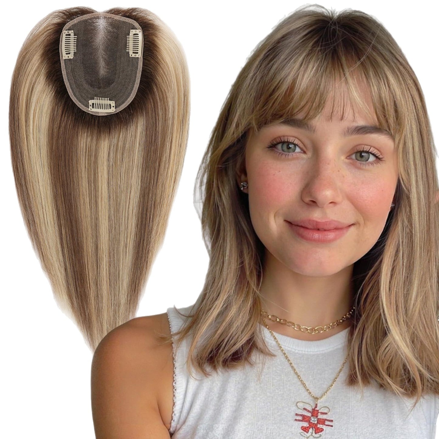 Mesh Bottom One-piece Invisible Seamless High Skull Top Wig