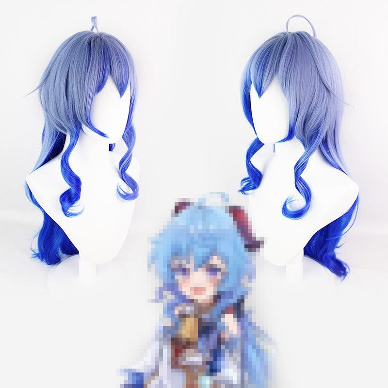Beautiful Original God Sweet Rain Blue Gradient Long Hair Cos Wig
