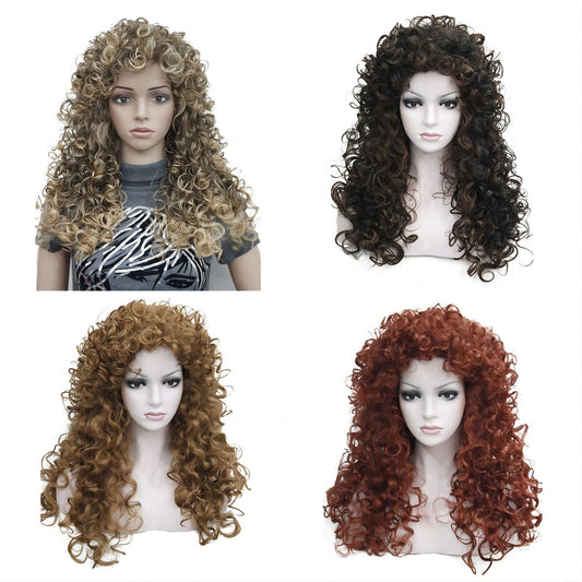 Women's African Wigs With Small Curly Hair Head Wig Long Curls