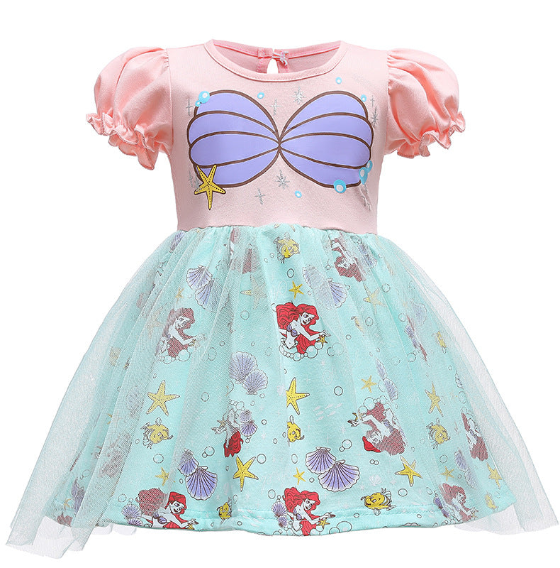 Sleeveless One-piece Western Style Lace Skirt Children's Dress