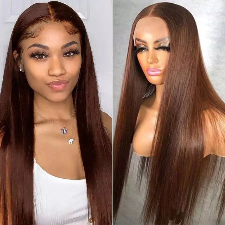 Elegant Glamorous Front Lace Hair Sheath Long Straight Wig