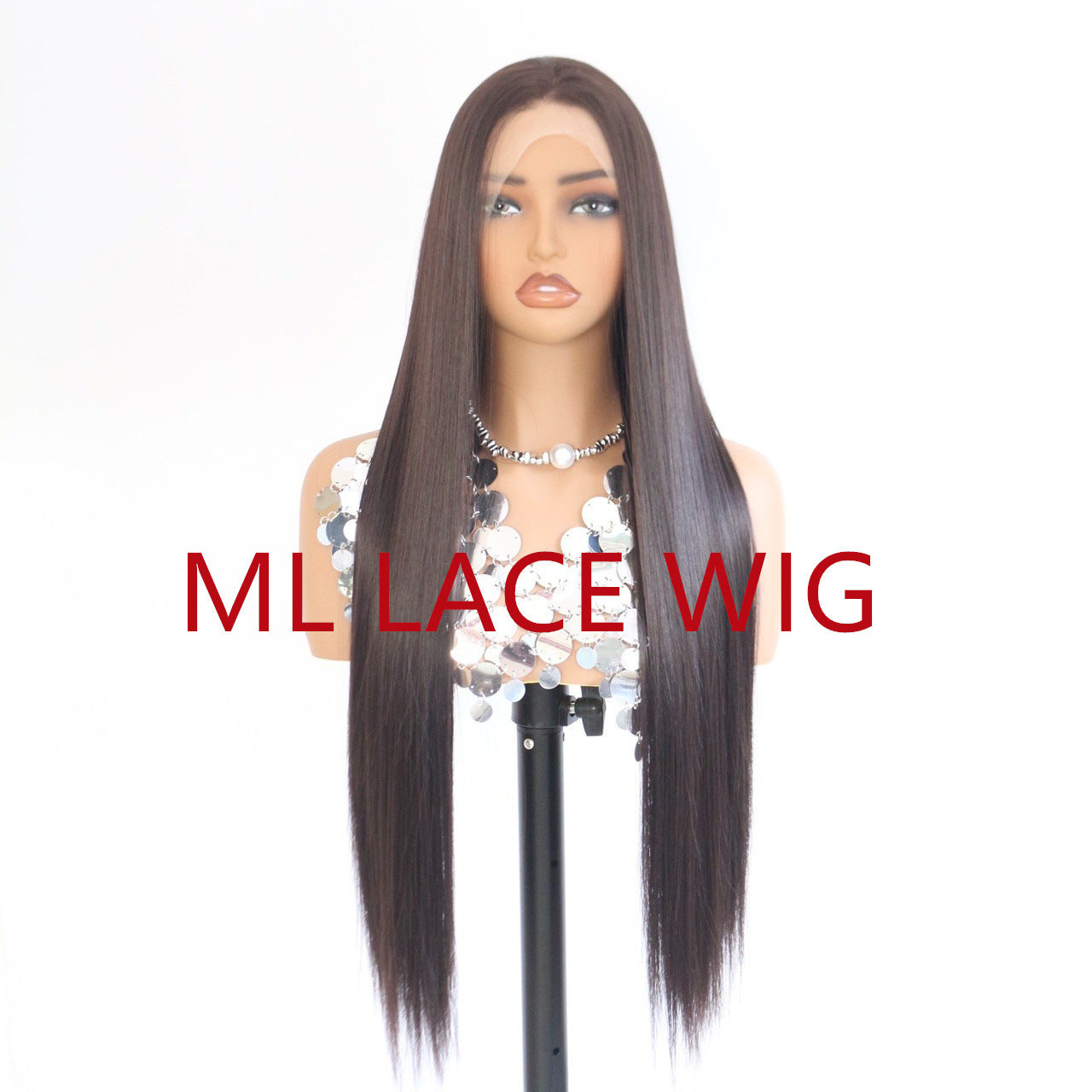 Women's Sheath Front Lace Hair Hand Crocheting Long Straight Wig