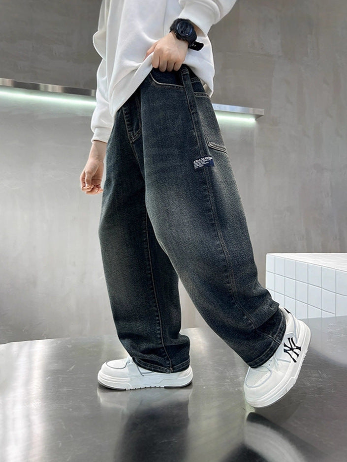 Boy's Jeans Casual Loose Fashionable Teens Children's Pants