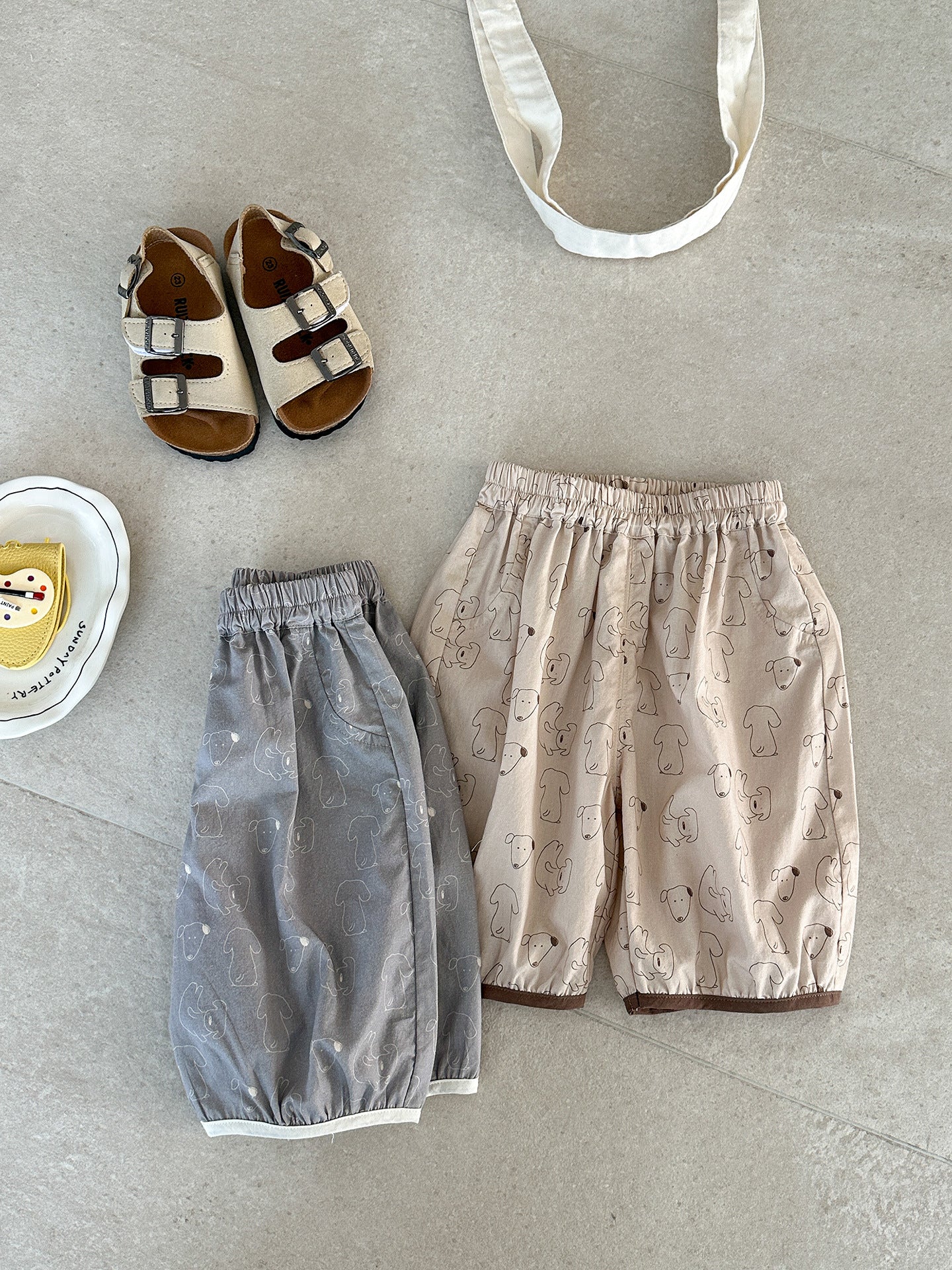 Cropped Trousers Cotton Thin Breathable Clothing Korean Children's Pants