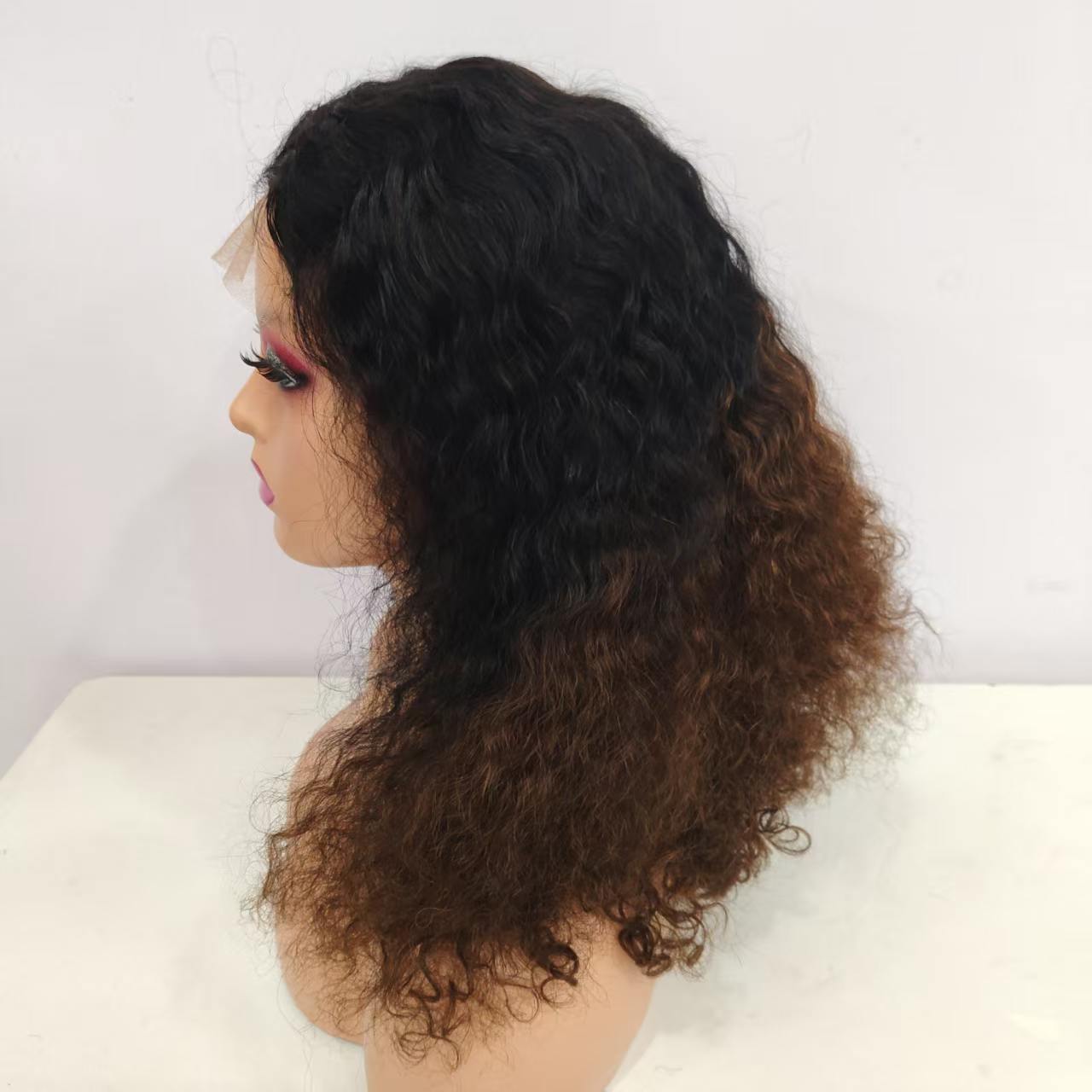 Double Drawn Human Lace Curly Density Real Hair Wig