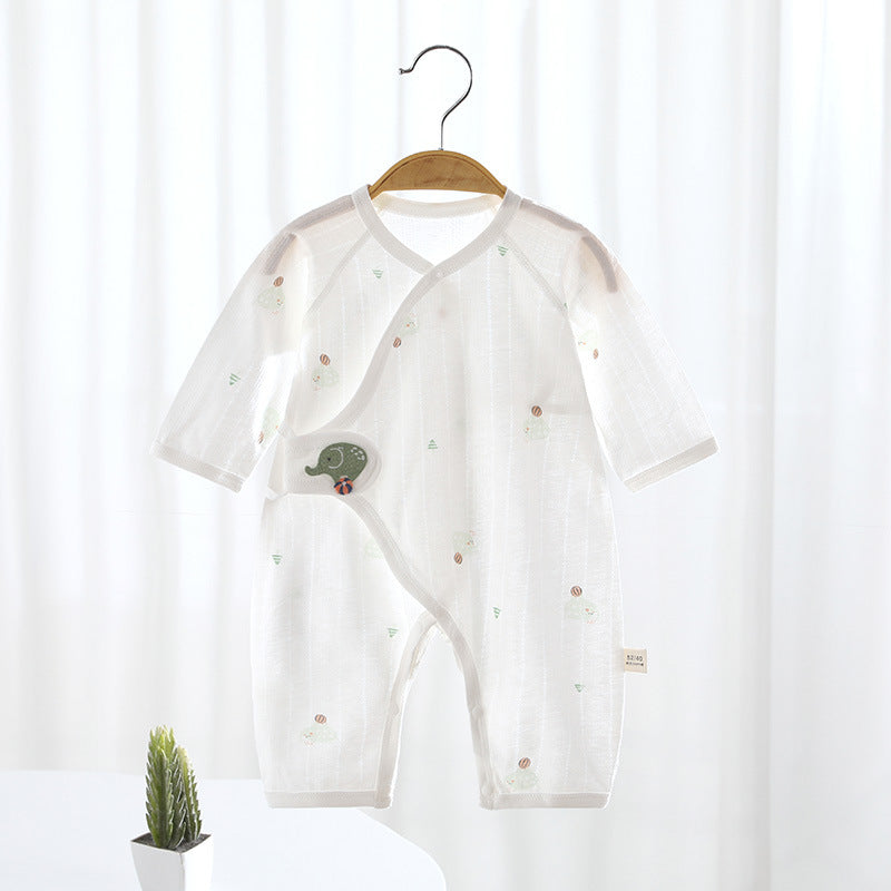 Summer Thin Long Sleeve Gown Boys One-piece Romper Born Clothes Jumpsuit, Climbing Suit