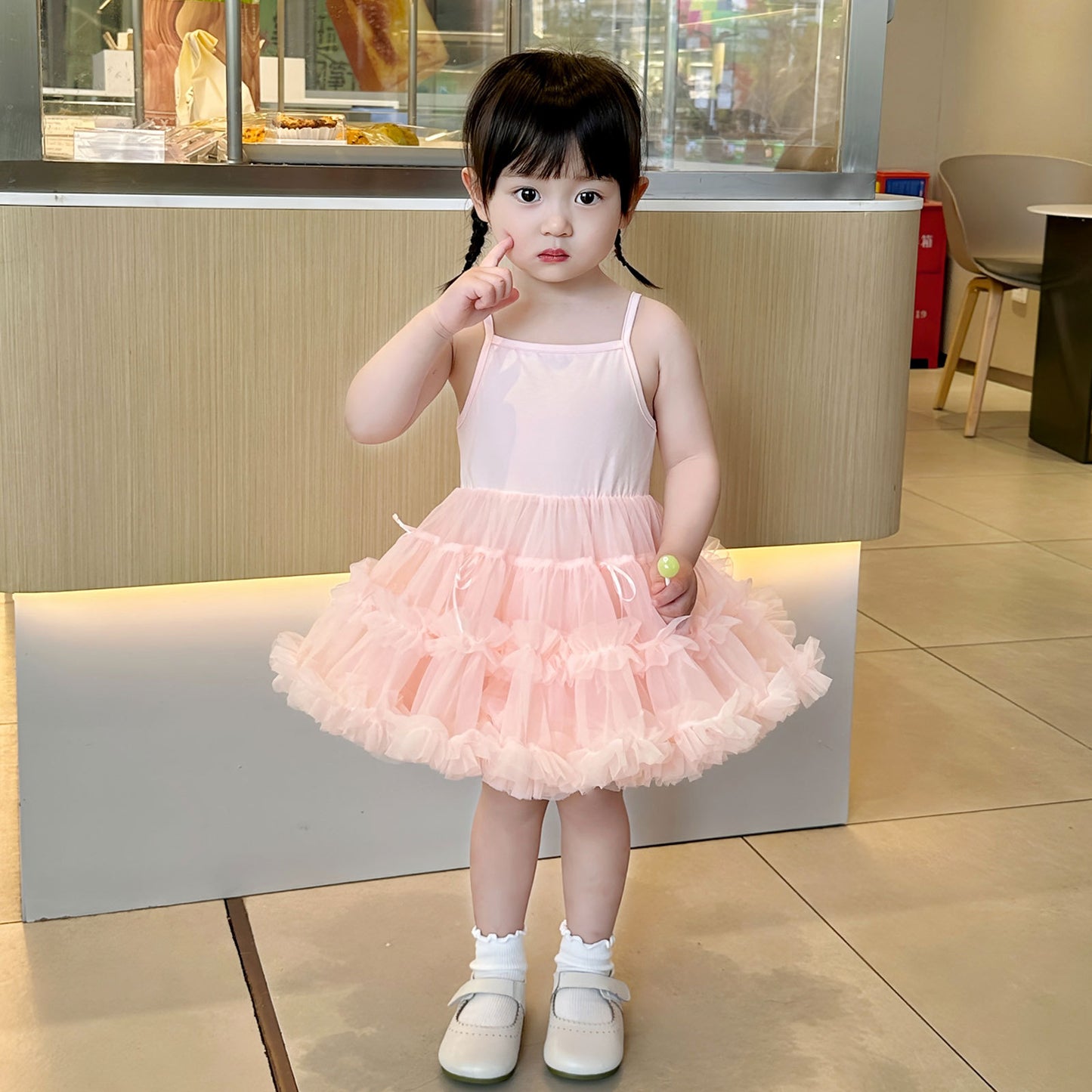 Children's Spring Fashionable Princess Bubble Sleeve Puffy Class Children's Dress