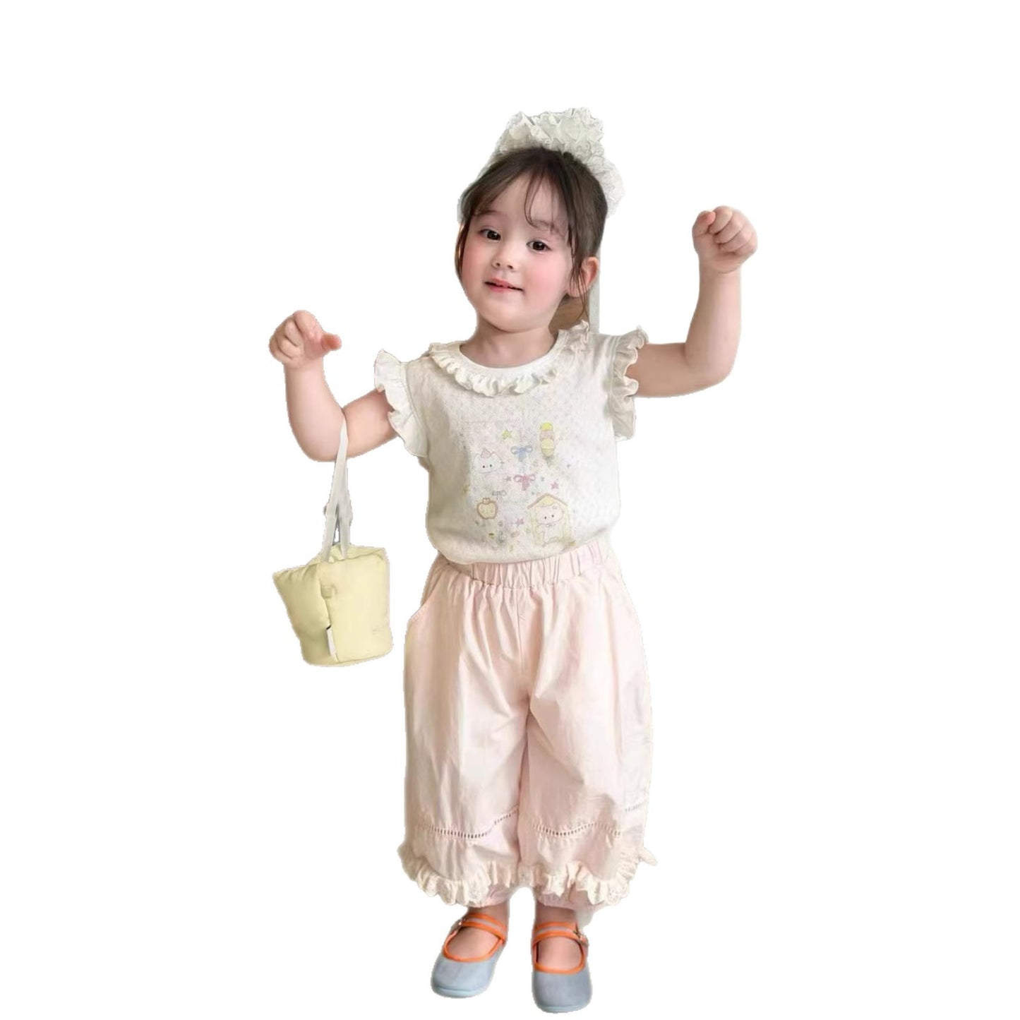 Crawler Lace Vest Summer Korean Fashionable Children's Pants