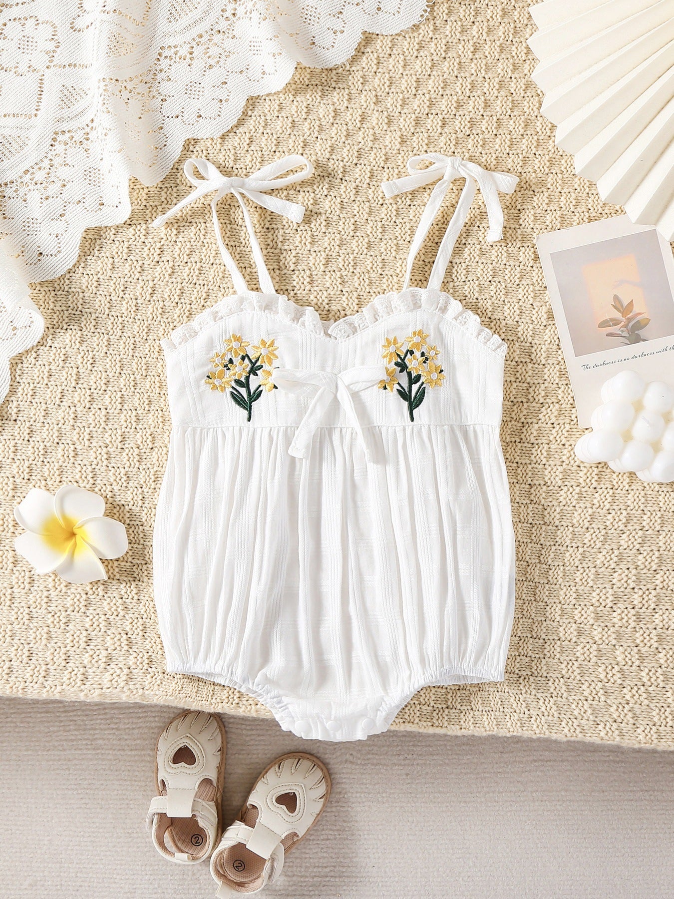 Summer Wear Strap Embroidered Jumpsuit Class Korean Style Thin Small Jumpsuit, Climbing Suit