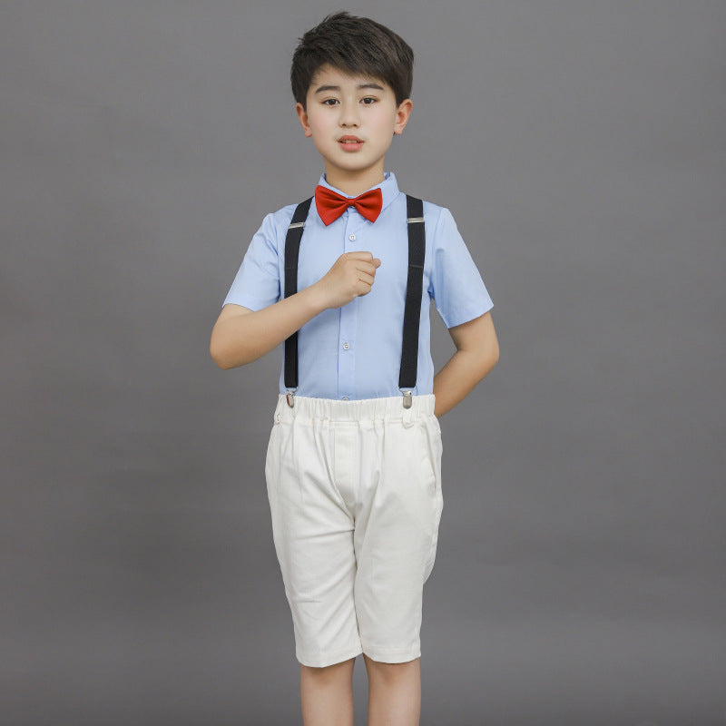 Children's Clothing Summer Short-sleeved Korean Cotton Middle Big Children's Shirt