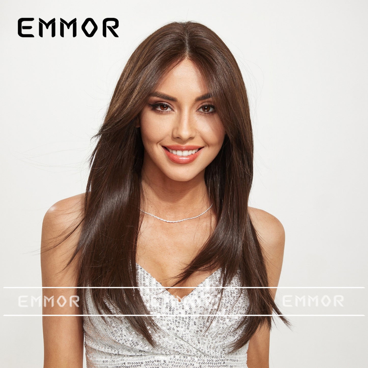 Area Lace Medium Black Brown Hair Fashion Long Straight Wig