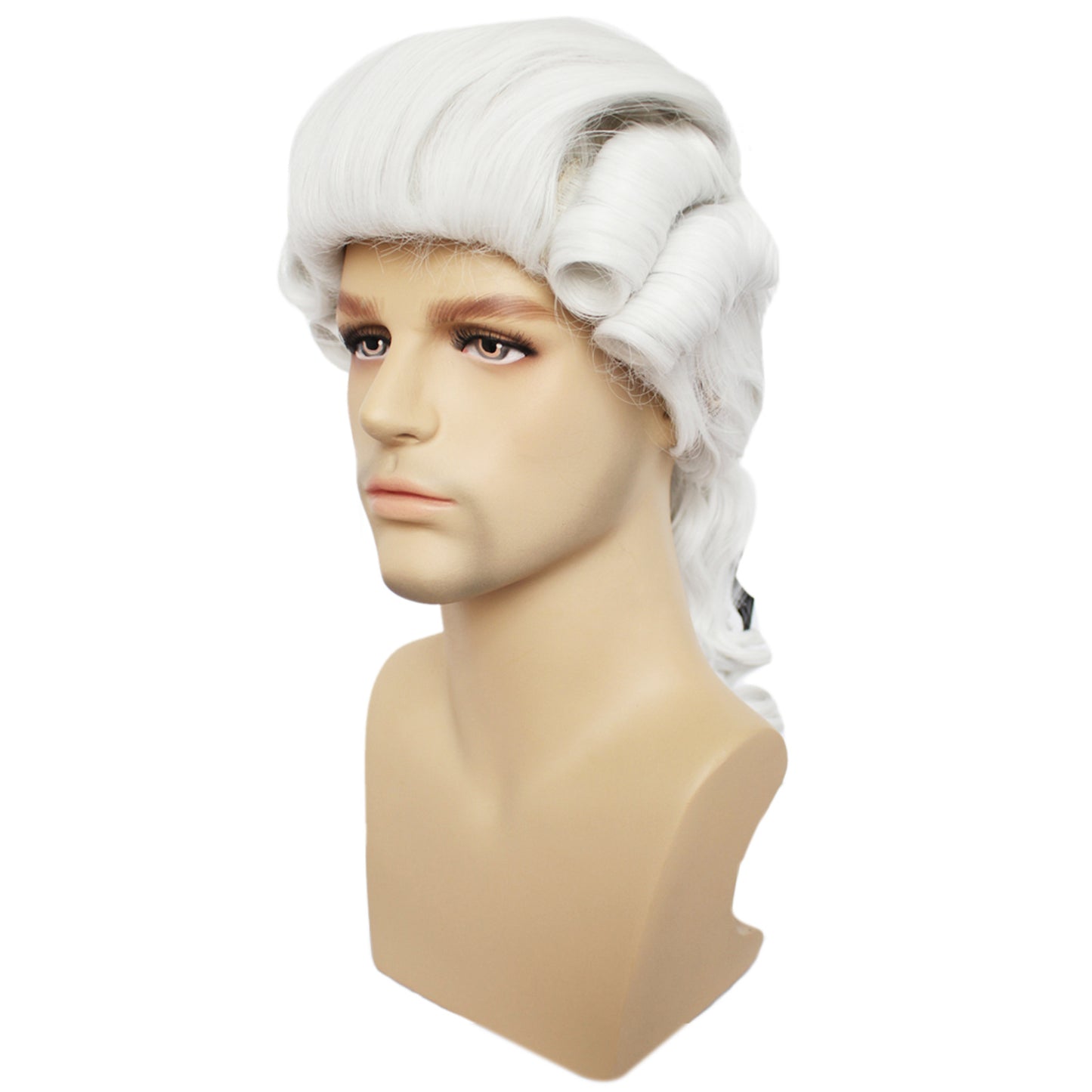 Masquerade Male Baroque Colonial Fiber Synthetic Real Hair Wig