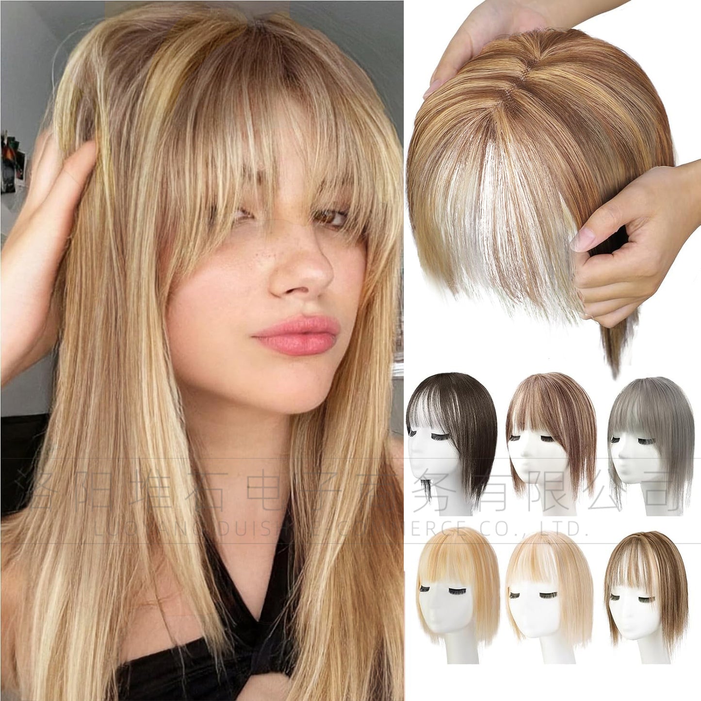 Women's Natural Lightweight Breathable Cover Gray Hair Invisible Seamless Fluffy Artificial Wig