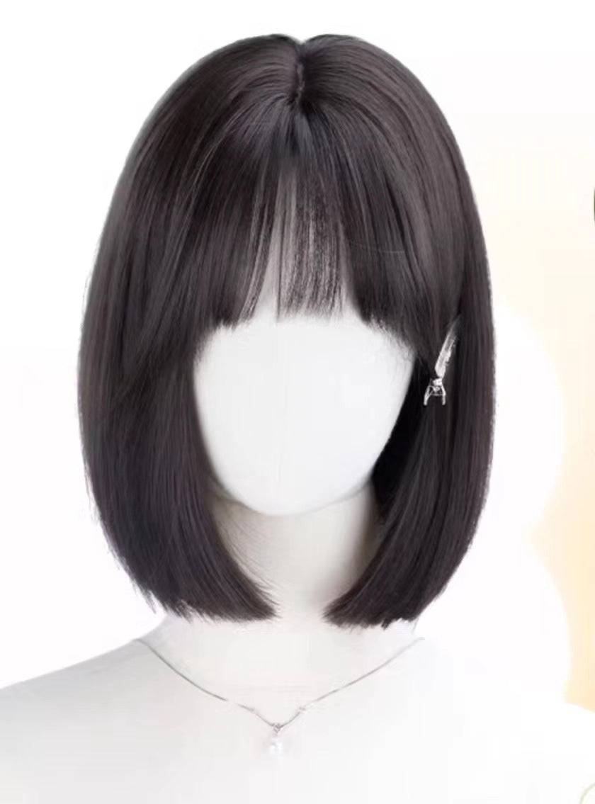 Female Cool Highlight Trend Younger Fashion Wave Simulation Wig Short Straight Hair