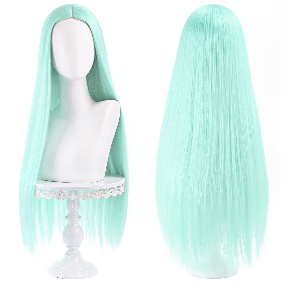 Main Universal Medium Scalp Black Hair Long Straight Wig