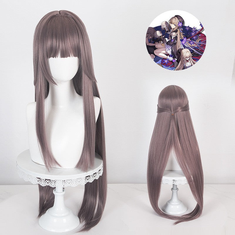 Railway Black Tower Simulation Scalp Gray Cos Wig