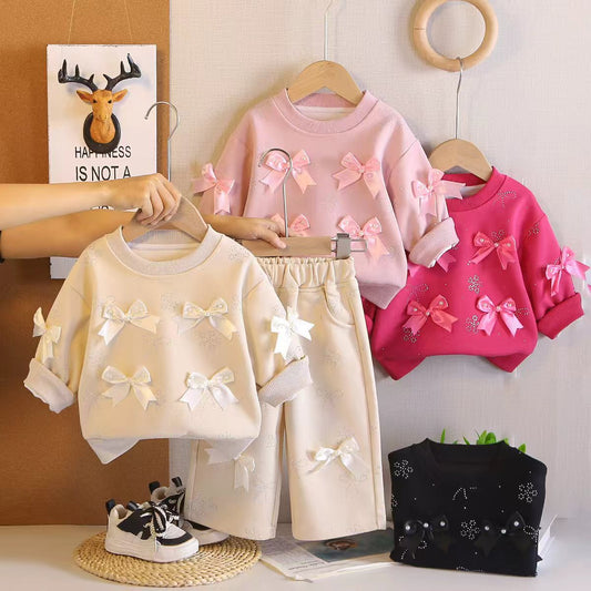 Spring Suits Western Style Fashionable Bow Children's Suit