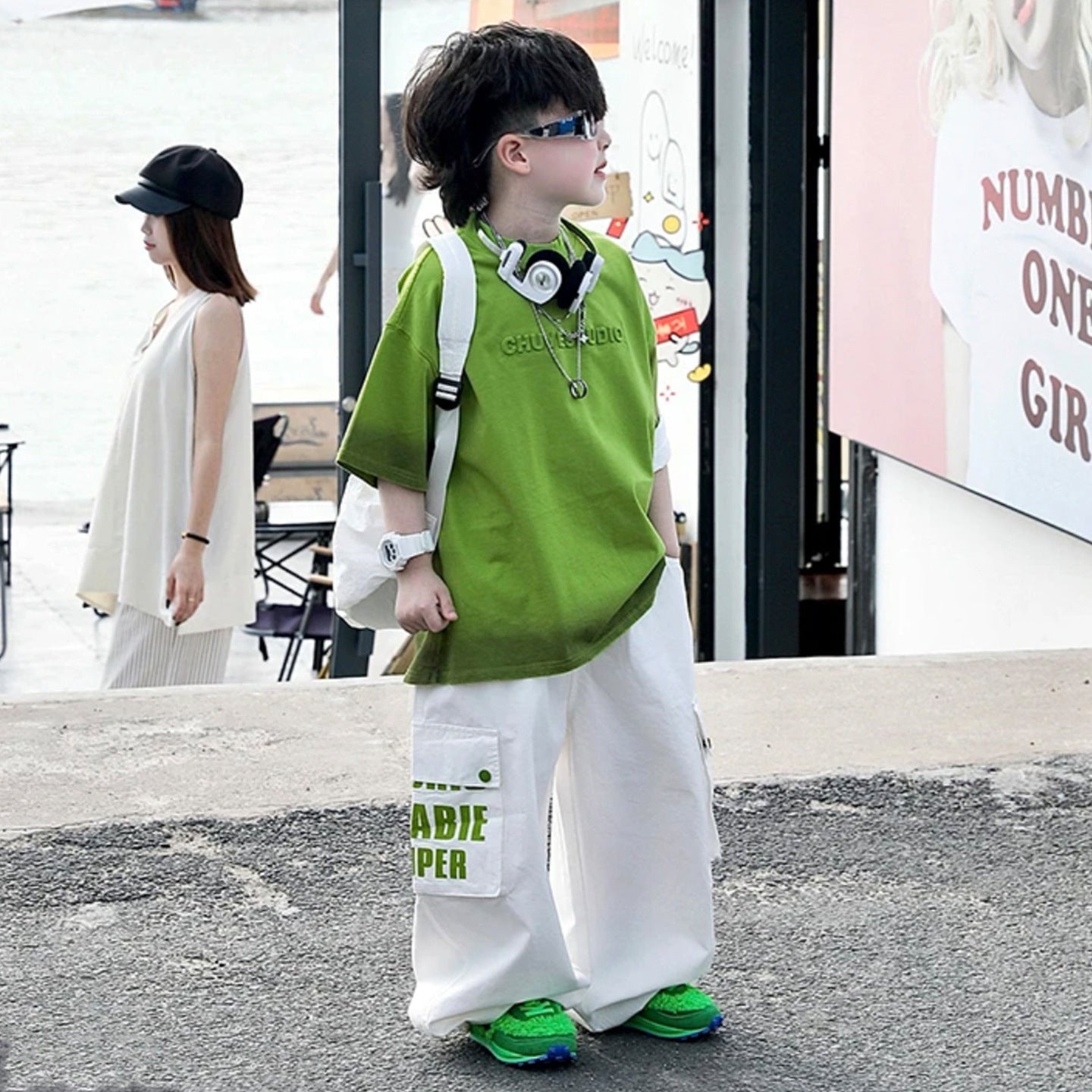 Children's Short-sleeved T-shirt Summer Clothing Korean Style Cool Handsome Wear Boy Children's Suit