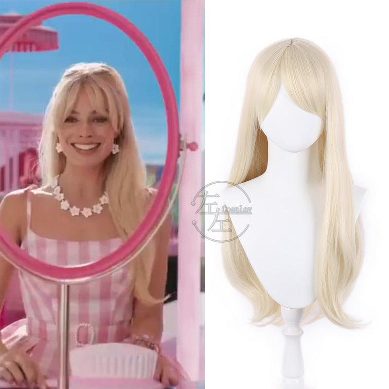 Classy Left Movie Barbie Light Golden Cos Wig
