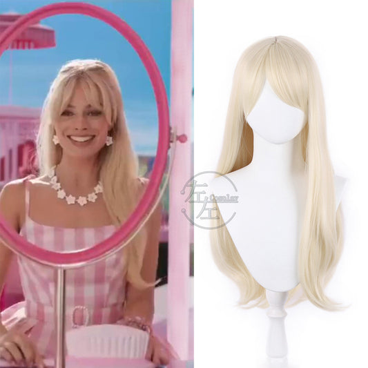 Classy Left Movie Barbie Light Golden Cos Wig