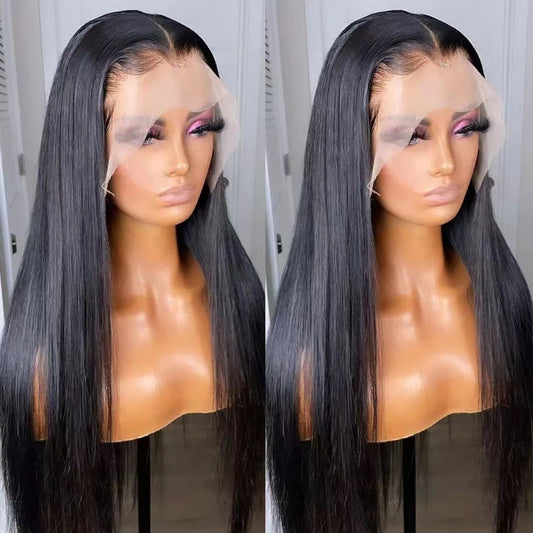 Women's Mid-length Hair Former Lace Head Cap Long Straight Wig