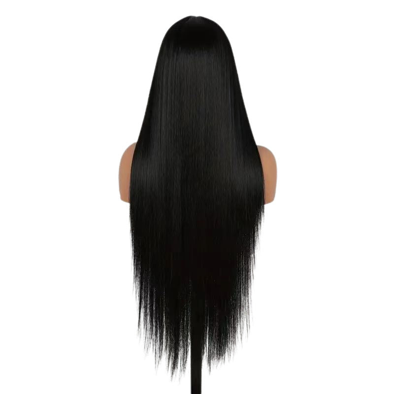 Women's Hair Mid-length Full Front Lace Chemical Fiber Head Long Straight Wig