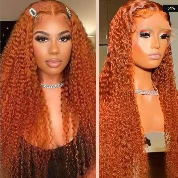 Women's Front Lace Mid-length Small Curly Hair Wig Long Curls