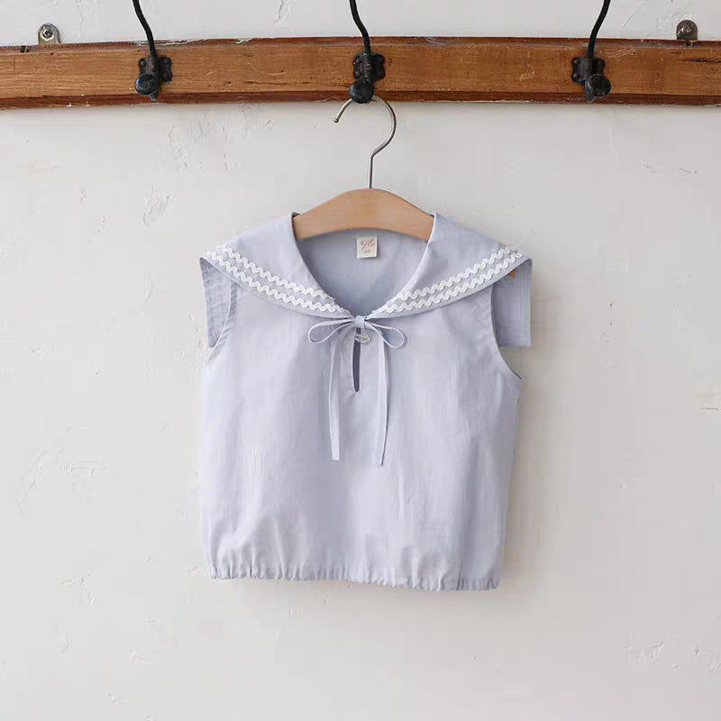 Strawberry Shan Sweet Art Style Lapel Cute Bow Children's T-shirt