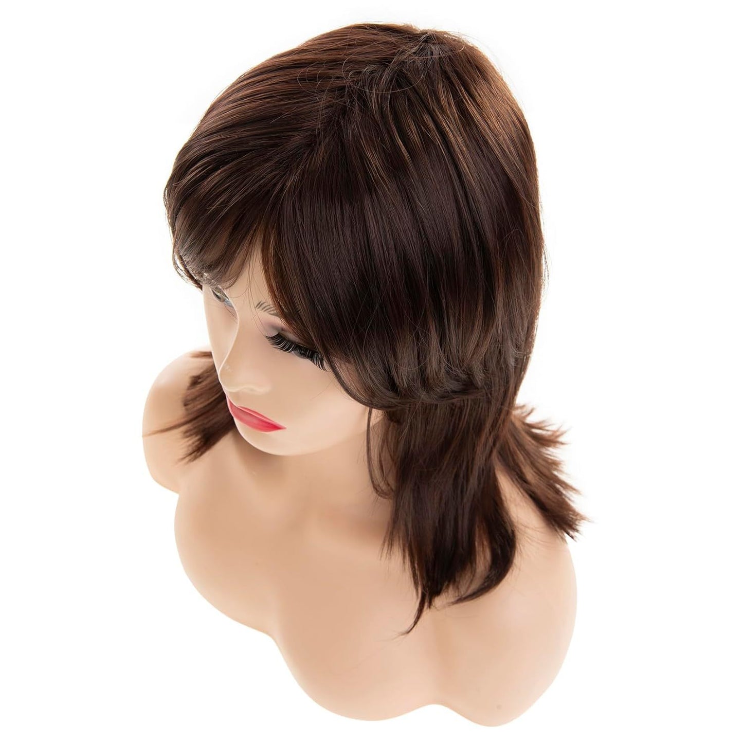 Women's Brown Fashion Synthetic Wigs Partial Medium Wig Short Straight Hair