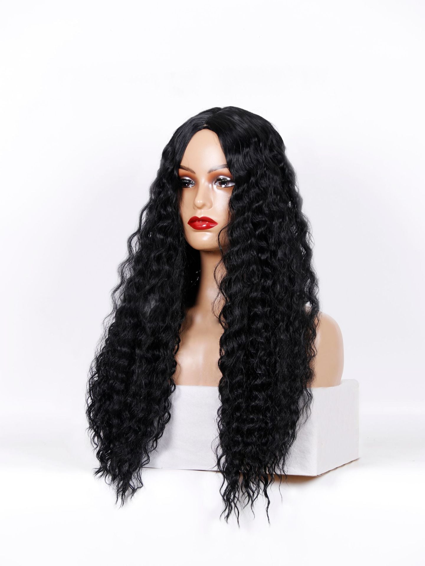 Women's Curly Hair African Small Head Cover Fluffy Wig Long Curls