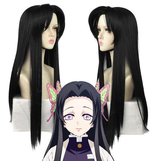 Hui Fiber Black Mid-length Fluffy Long Cos Wig