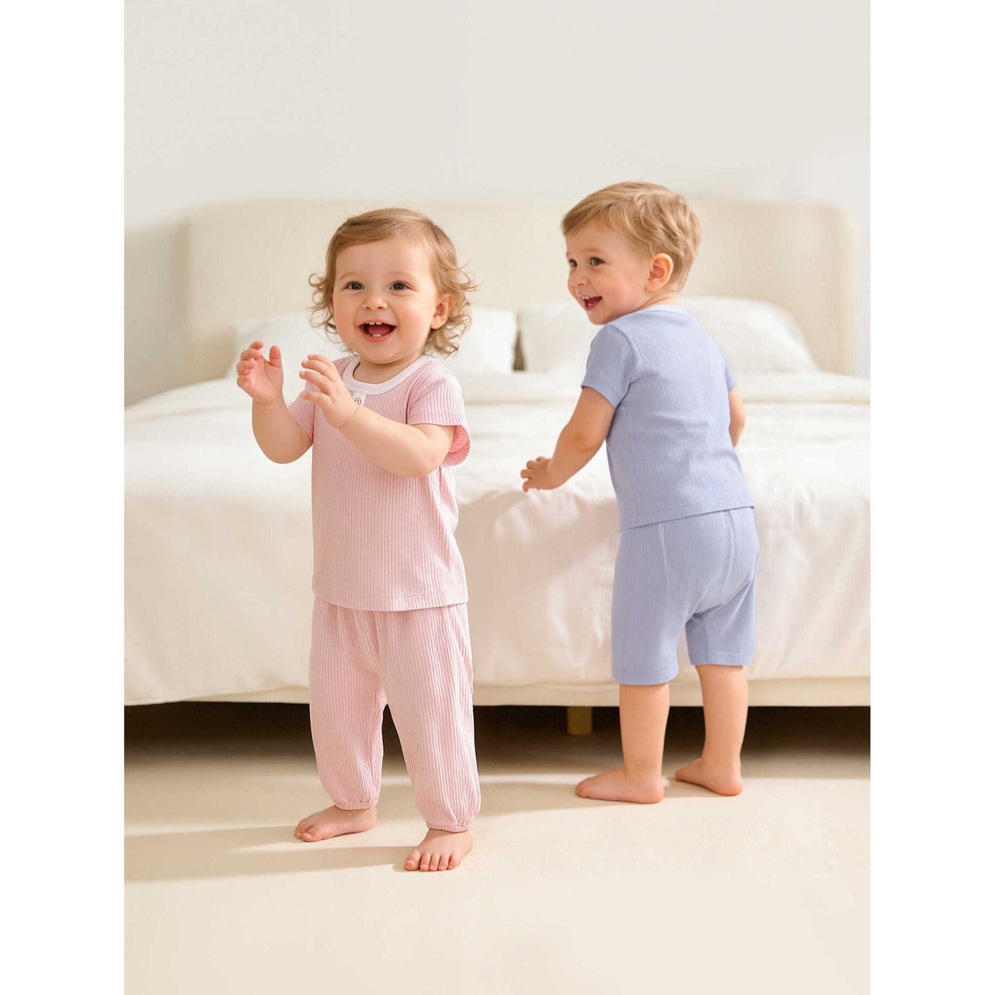 Star Summer Infant Ice Cream Split Set Short Sleeve Two-piece Jumpsuit, Climbing Suit