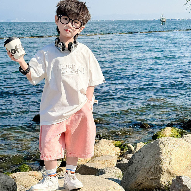Children's Fairy Tale Memory Boy's Short-sleeved Summer Clothes Middle Big Boys Children's T-shirt